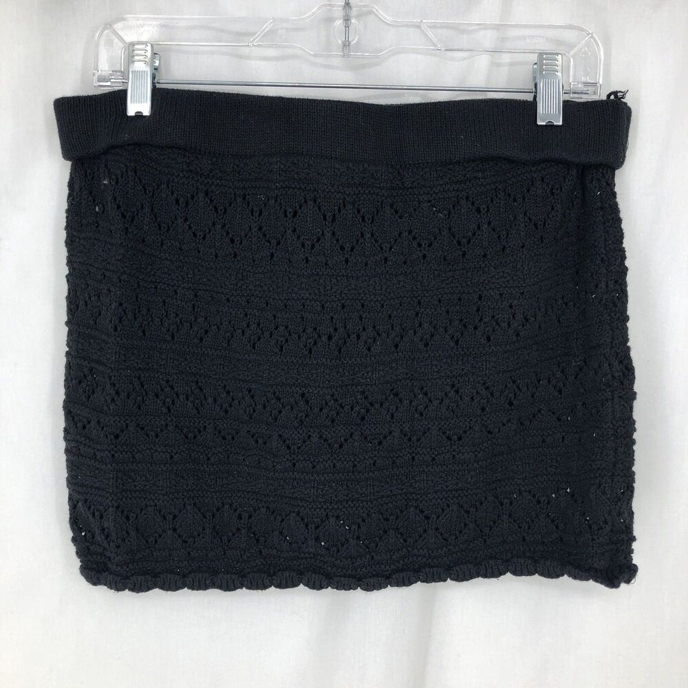 Divided H&M Black Crochet Lace Straight Mini Skirt Medium